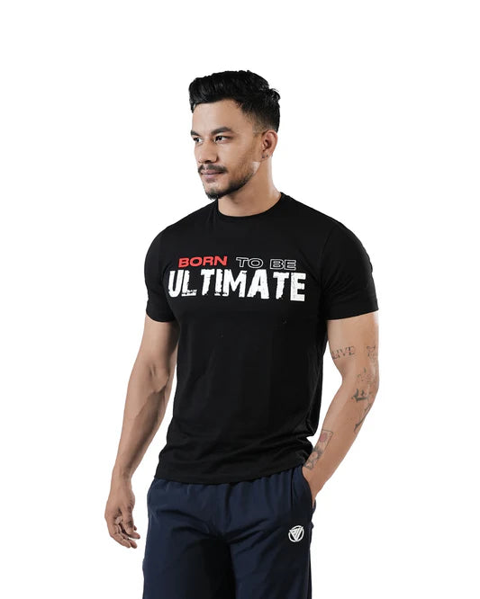 Born to Be Ultimate" Cotton Lycra T-Shirt – Stretchable & Quick-Dry