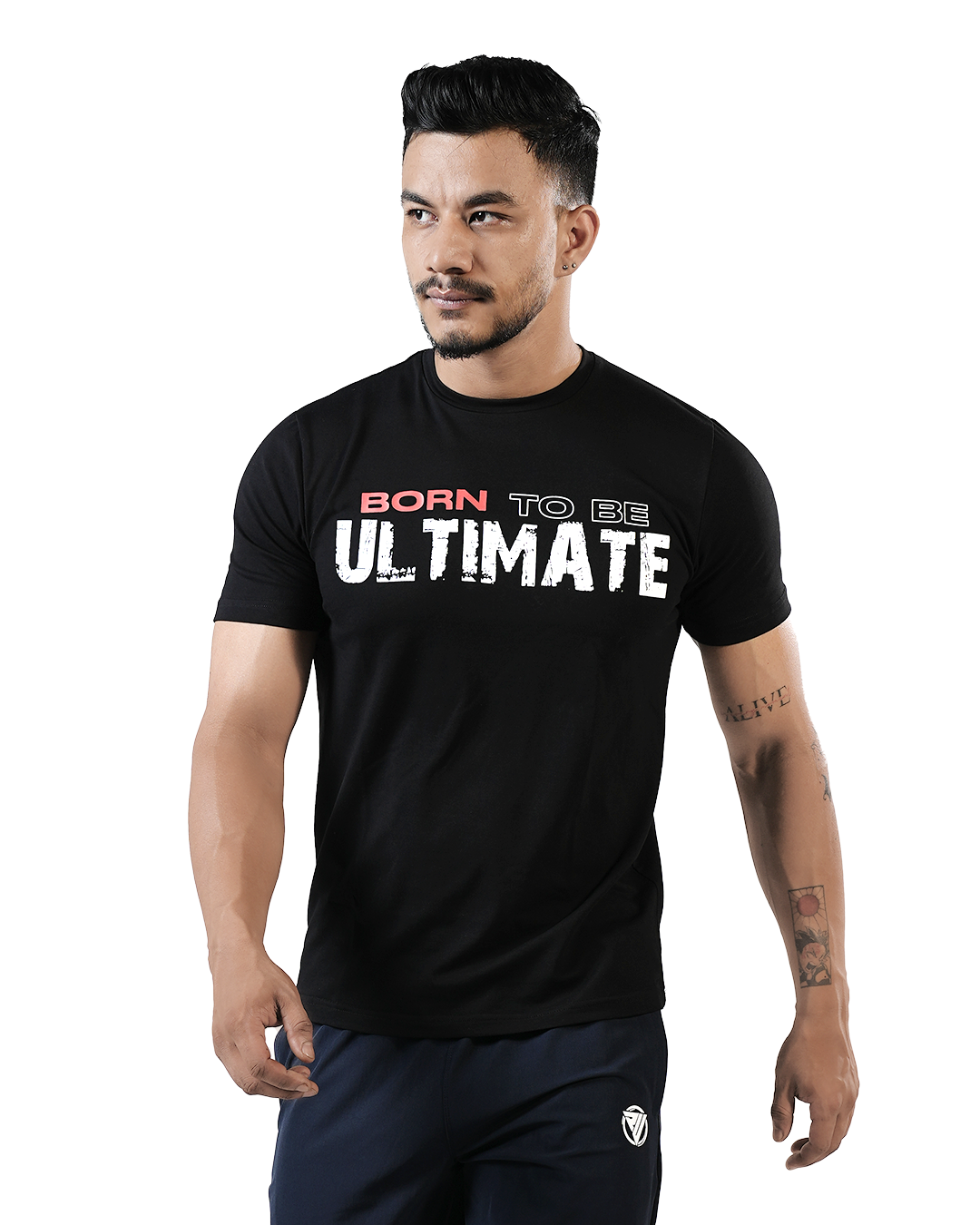Born to Be Ultimate" Cotton Lycra T-Shirt – Stretchable & Quick-Dry