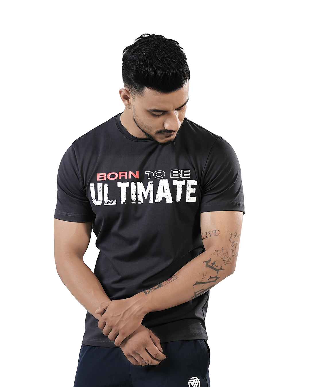 Born to Be Ultimate" Cotton Lycra T-Shirt – Stretchable & Quick-Dry