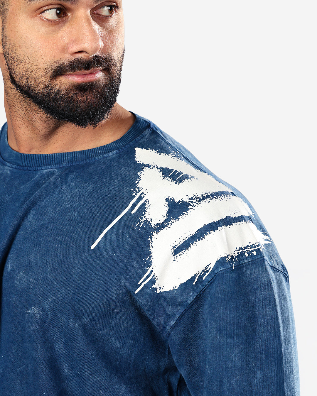 Hellbound PU Acid Wash Blue Tshirt - 240 GSM