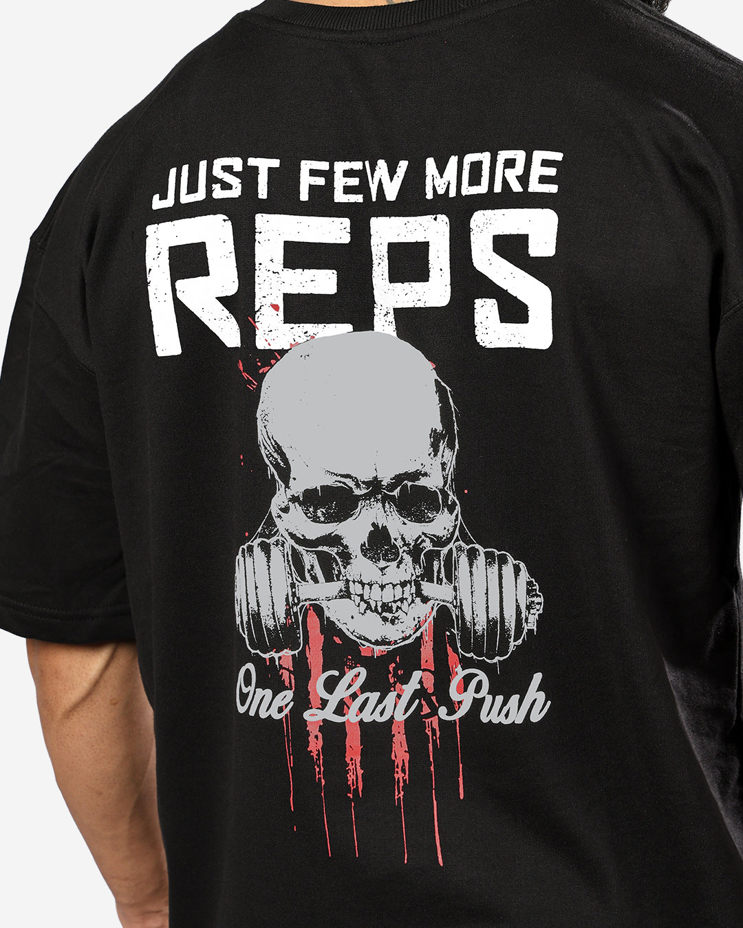 JUST FEW MORE REPS™ Oversized Gym T-Shirt – 240 GSM Premium Cotton Tee