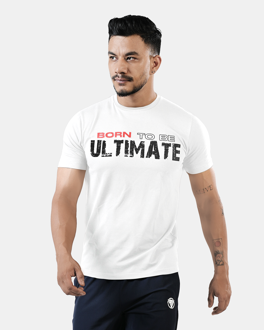 Born to Be Ultimate" Cotton Lycra T-Shirt – Stretchable & Quick-Dry