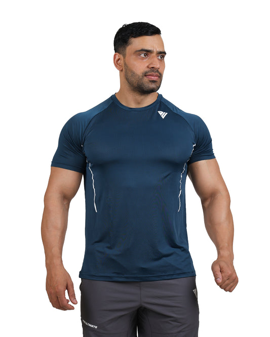 Men’s Mesh Airforce Blue Performance Gym T-Shirt