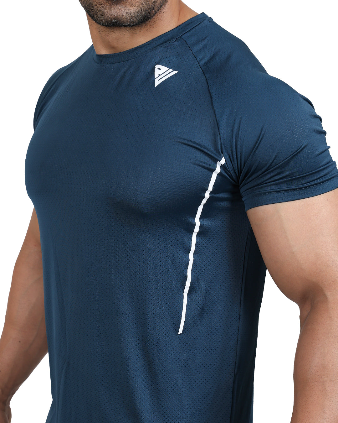 Men’s Mesh Airforce Blue Performance Gym T-Shirt