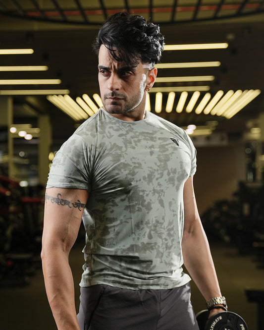 Men’s Sage Green Dry Fit Gym T-Shirt – Motion X