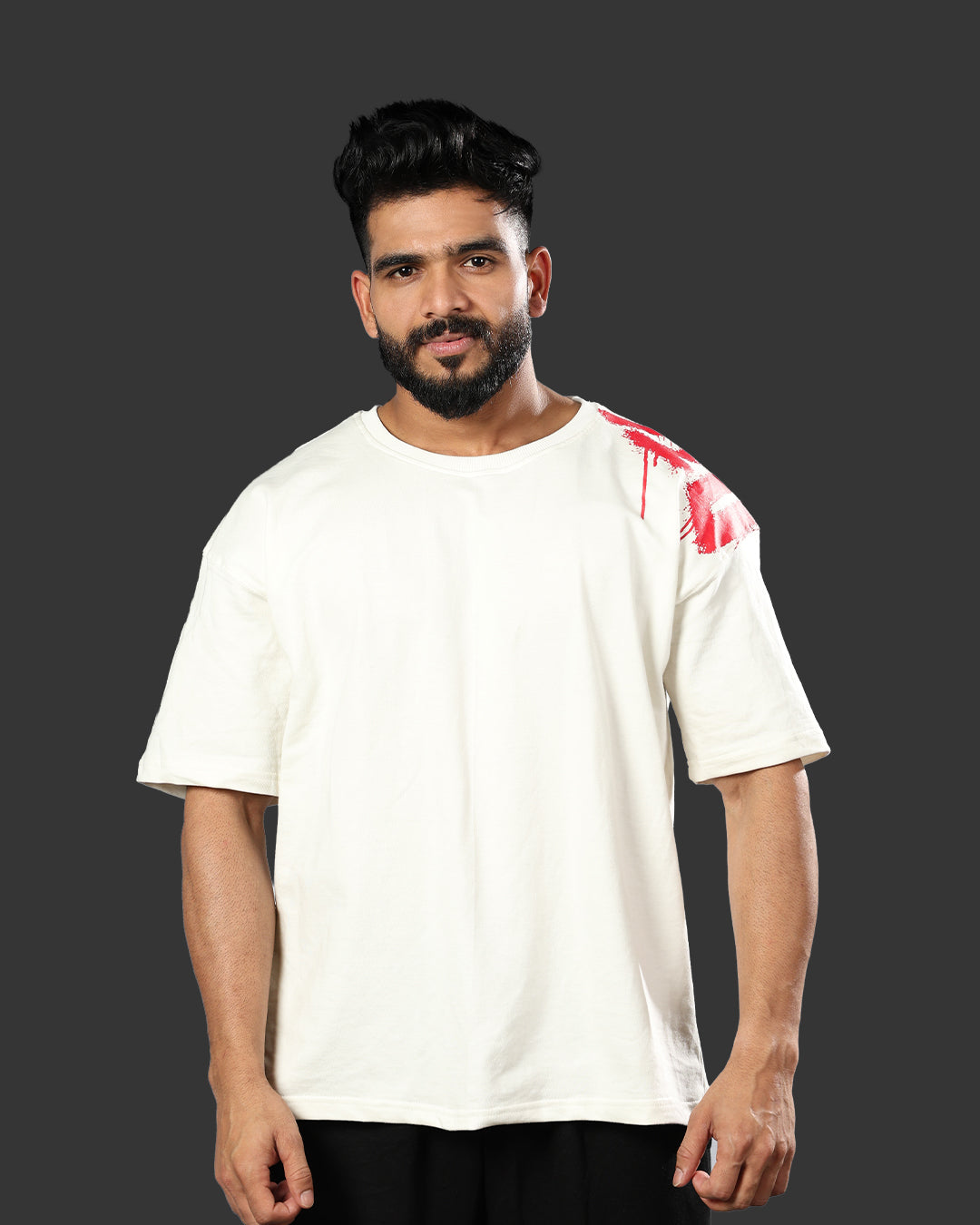 Hellbound PU Off White Tshirt - 240 GSM
