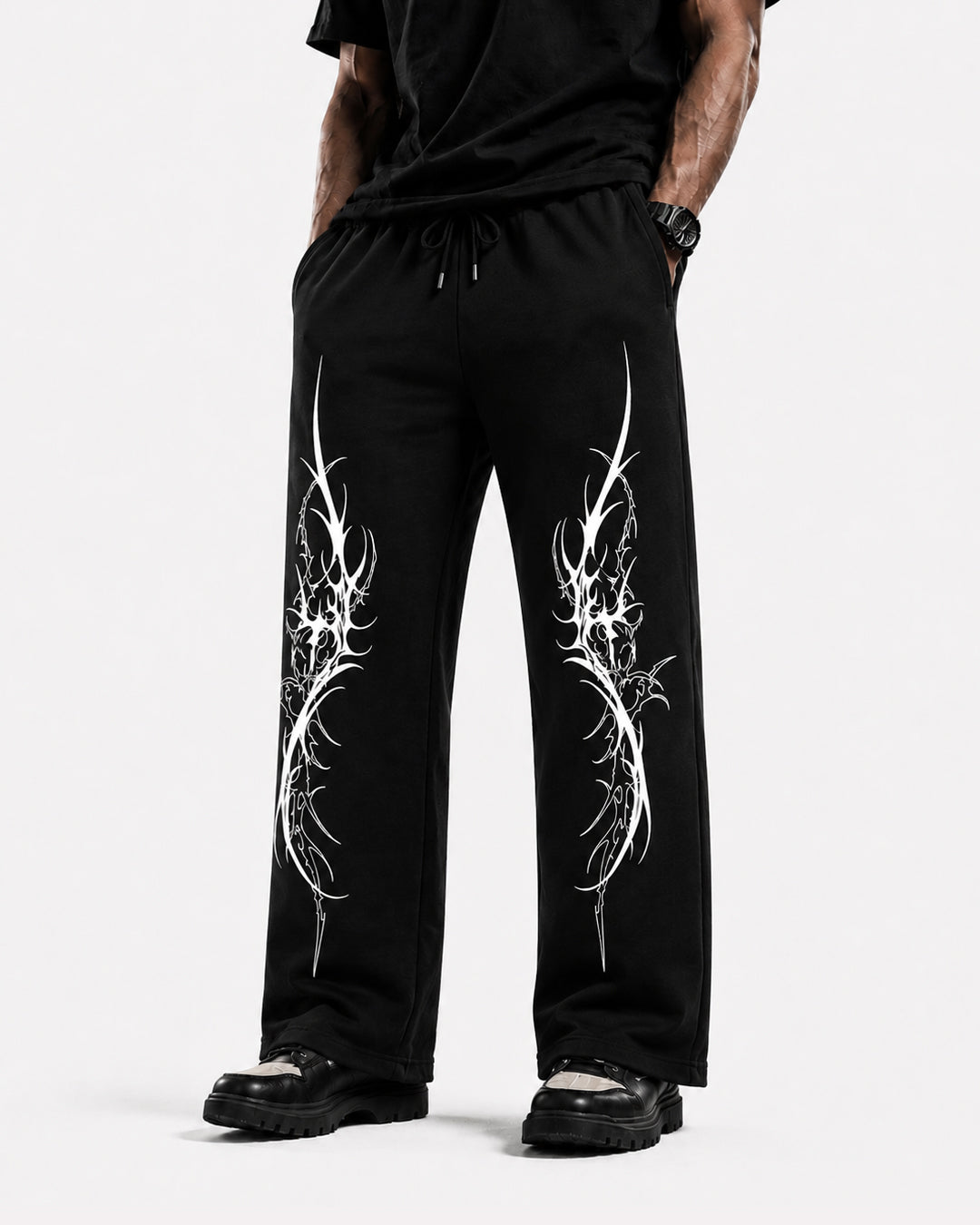 PU Noir Straight Fit Joggers – 300 GSM Premium Cotton