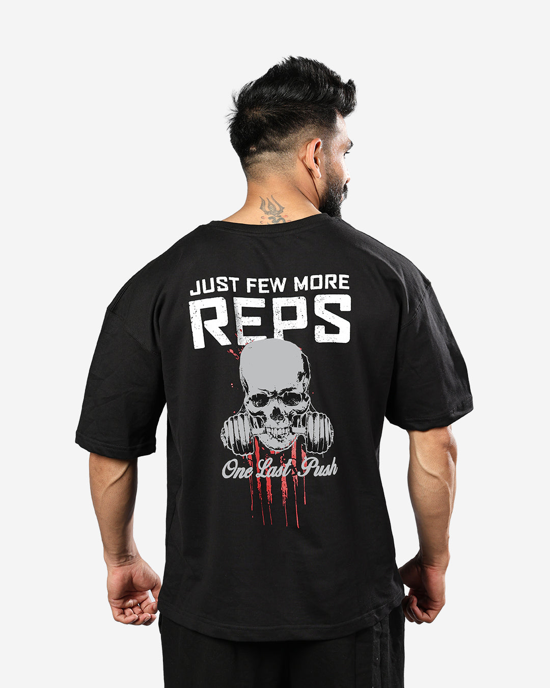 JUST FEW MORE REPS™ Oversized Gym T-Shirt – 240 GSM Premium Cotton Tee