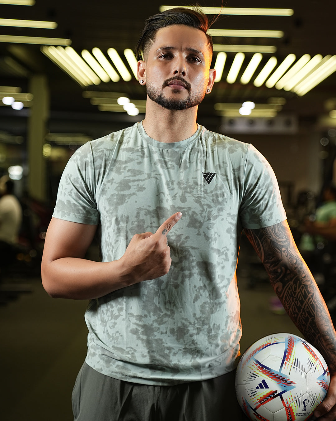 Men’s Sage Green Dry Fit Gym T-Shirt – Motion X