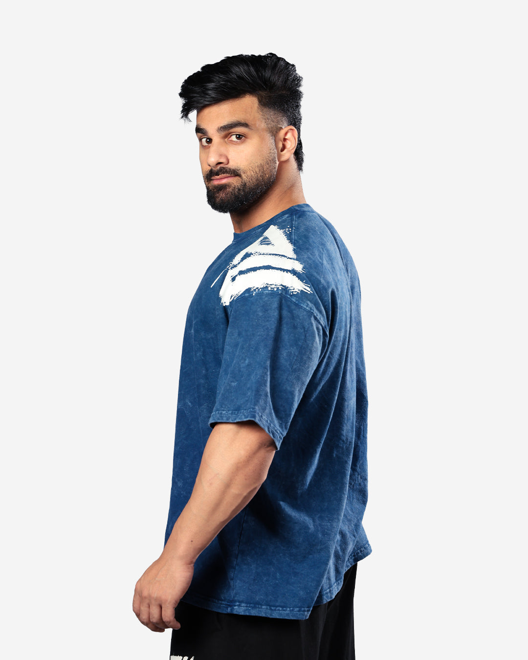 Hellbound PU Acid Wash Blue Tshirt - 240 GSM