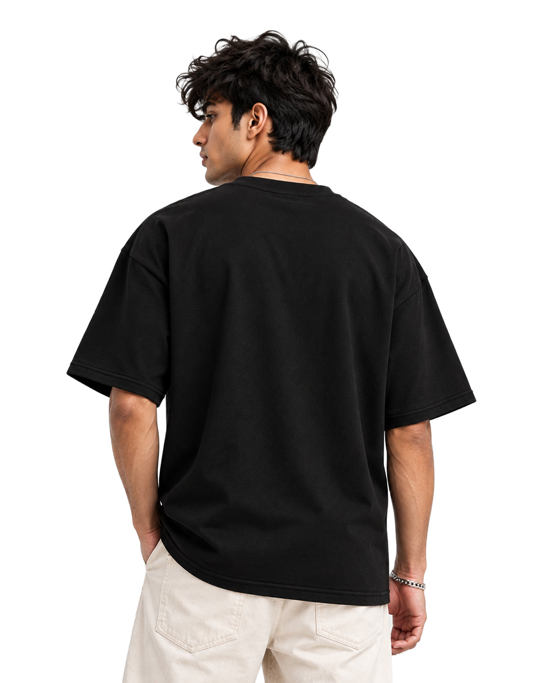 Shakti Mace Oversized T-Shirt for Men | Minimal Hanuman Tee – 240 GSM Black Cotton