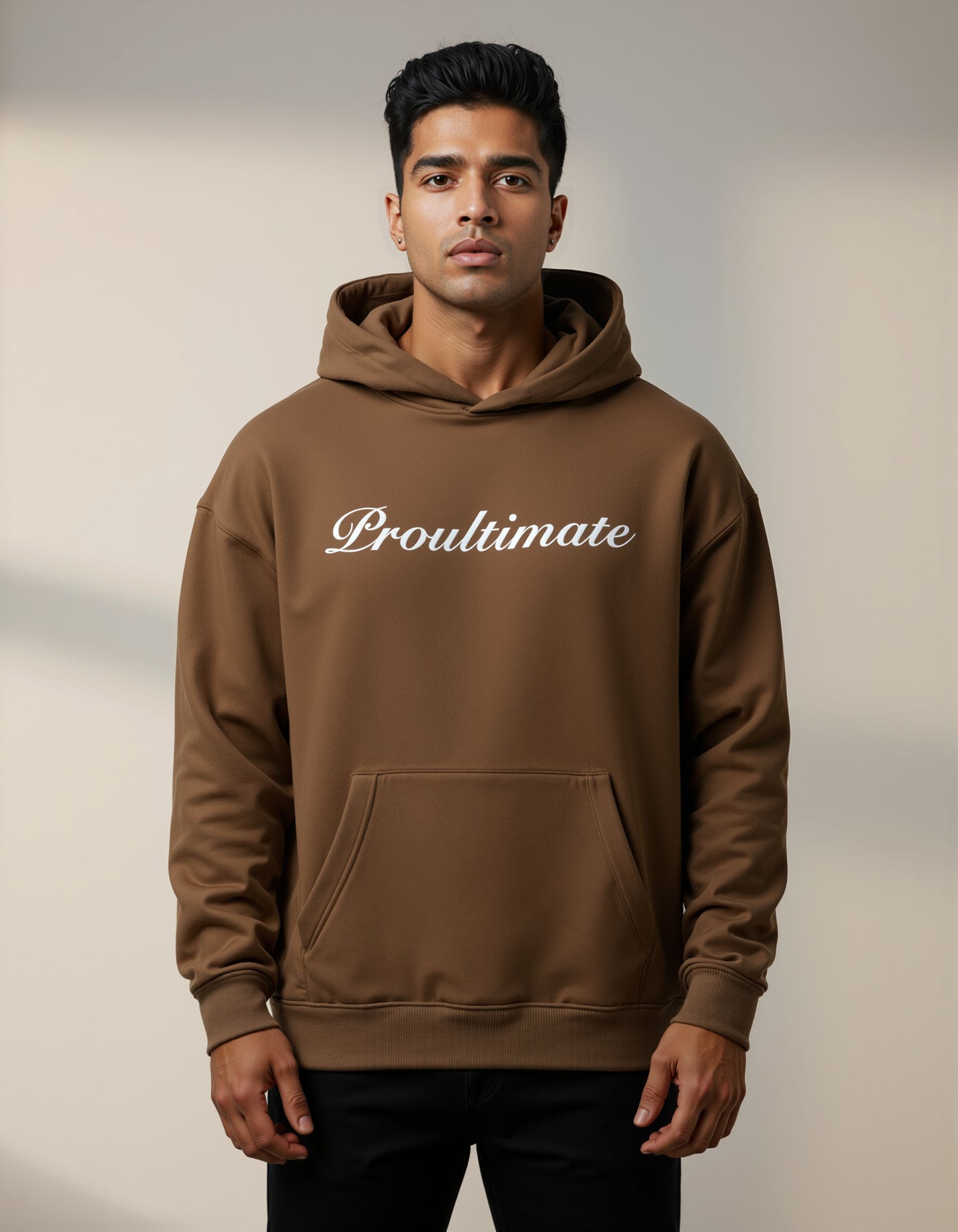 Proultimate 350 GSM Cotton Fleece Winter Hoodie - Brown