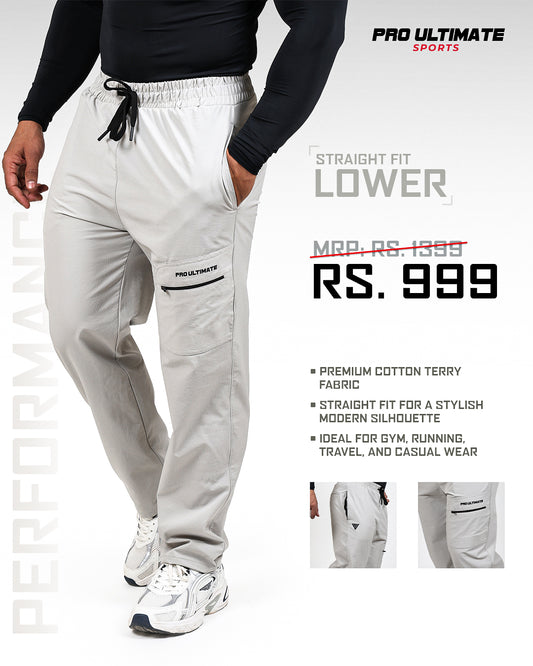 Men’s Light Grey Straight Fit Lower